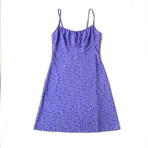 Vintage Y2K cottagecore mini floral babydoll prairie purple mini Summer dress